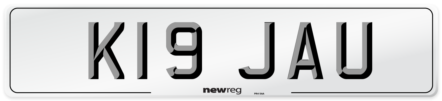 K19 JAU Number Plate from New Reg